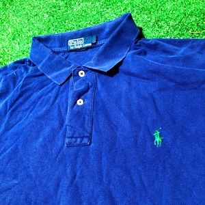 Vintage Polo by Ralph Lauren. Blue with green pony.